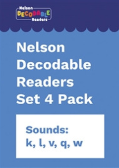 NELSON DECODABLE READERS SET 4 PACK X 20 (SOUNDS: K, L, V, Q, W.) Cover