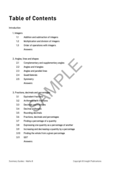 INSIGHT SUMMARY GUIDES: MATHS YEAR 8