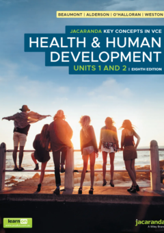 JACARANDA KEY CONCEPTS IN VCE HEALTH & HUMAN DEVELOPMENT UNITS 1&2 PRINT & LEARNON EBOOK 8E Cover
