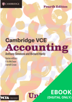 CAMBRIDGE VCE ACCOUNTING UNITS 1&2 EBOOK 4E (eBook only) Cover