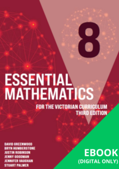 CAMBRIDGE ESSENTIAL MATHEMATICS FOR THE VICTORIAN CURRICULUM YEAR 8 EBOOK 3E (eBook only) Cover