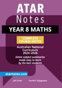 ATAR NOTES YEAR 8 MATHS COMPLETE COURSE NOTES (2024-2026) Cover