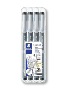 STAEDTLER PIGMENT FINELINER 4 PACK ASSORTED Cover