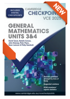 CAMBRIDGE CHECKPOINTS VCE GENERAL MATHEMATICS UNITS 3&4 2025 + QUIZ ME MORE Cover