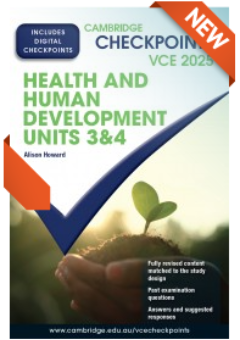 CAMBRIDGE CHECKPOINTS VCE HEALTH AND HUMAN DEVELOPMENT UNITS 3&4 2025 + QUIZ ME MORE Cover