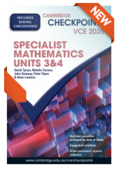 CAMBRIDGE CHECKPOINTS VCE SPECIALIST MATHEMATICS UNITS 3&4 2025 + QUIZ ME MORE Cover