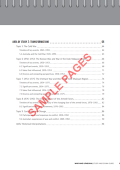 WAR AND UPHEAVEL STUDY AND EXAM GUIDE FOR VCE AUSTRALIAN HISTORY HTAV