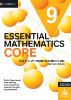 CAMBRIDGE ESSENTIAL MATHEMATICS CORE FOR THE VICTORIAN CURRICULUM YEAR 9 STUDENT BOOK + EBOOK 2E Cover