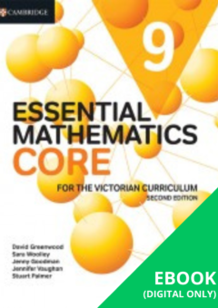 CAMBRIDGE ESSENTIAL MATHEMATICS CORE FOR THE VICTORIAN CURRICULUM 9 EBOOK 2E (eBook only) Cover