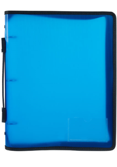 3 'O' RING BINDER A4 25MM WITH ZIPPER WITH HANDLE (BLUE) Cover