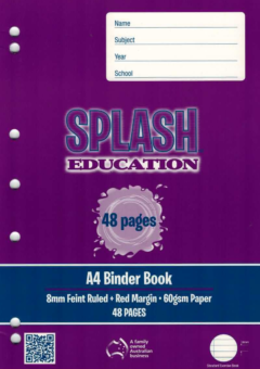 48 PAGE A4 BINDER BOOK 8MM RULED WITH MARGIN Cover