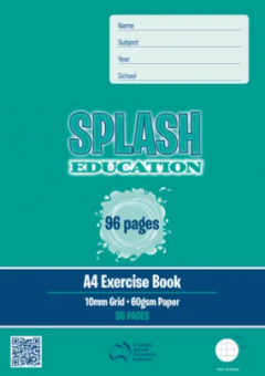 96 PAGE A4 EXERCISE BOOK 10MM GRAPH/GRID Cover