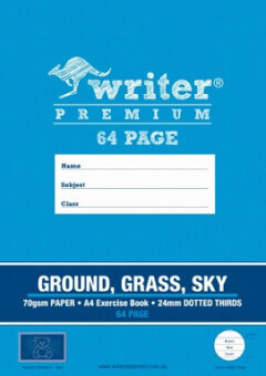 64 PAGE A4 EXERCISE BOOK GROUND / GRASS / SKY 24MM DOTTED THIRDS Cover