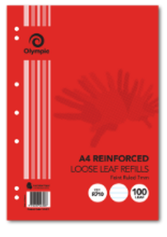 100 REFILLS LINED PAPER A4 7MM Cover