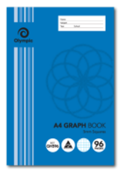 96 PAGE A4 EXERCISE GRAPH BOOK 5MM Cover