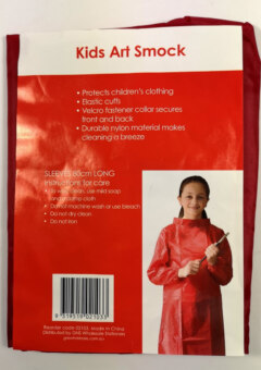 ART SMOCK WATERPROOF KIDS 80CM LONG SLEEVE Cover