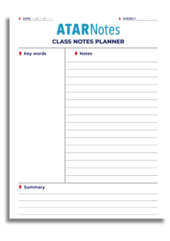 ATAR NOTES CLASS NOTES PLANNER Cover
