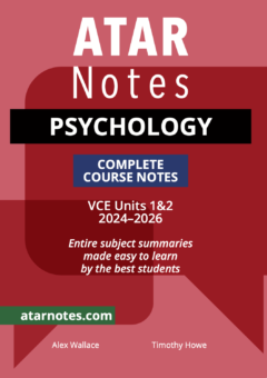 ATAR NOTES VCE PSYCHOLOGY UNITS 1&2 NOTES (2024-2026) Cover