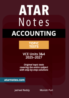 ATAR NOTES VCE ACCOUNTING UNITS 3&4 TOPIC TESTS (2025-2027) Cover