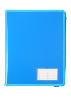 2D RING A4 25MM FOLDER ZIPPER BINDER STURDY WITH NAME CARD (BLUEBERRY) Cover